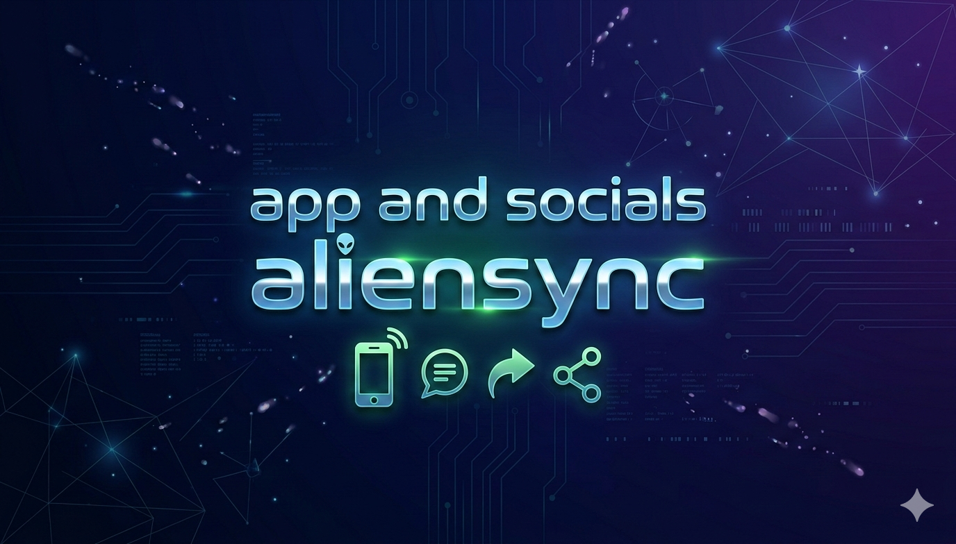 app and socials aliensync